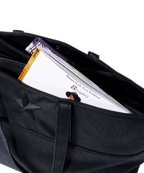 ８(eight)（エイト）の「シンプルな トートバッグ PUレザー（トートバッグ・メンズ・ホワイト/ブラック/ブラック×ホワイト・FREE）」の7枚目の写真