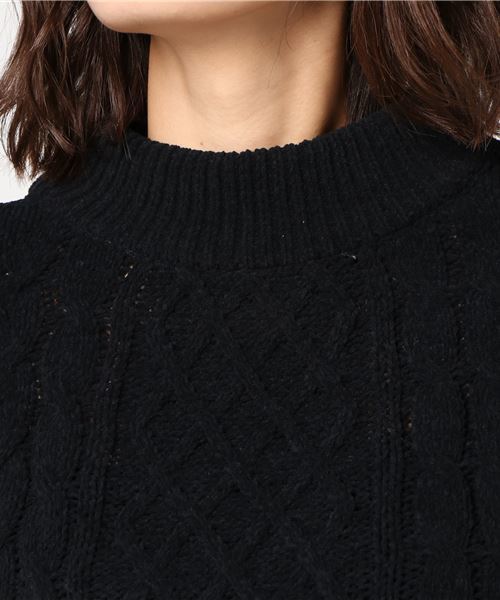 earth music&ecology（アースミュージックアンドエコロジー）の「モールケーブルニットプルオーバー（ニット/セーター・レディース・ブラック/サックスブルー/ピンク/アイボリー・FREE）」の11枚目の写真