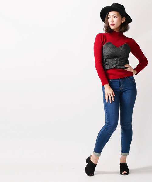 WEGO(ウィゴー)の「WEGO/ベルトマークツイードベアトップ(キャミソール・レディース・グレー系その他/ブラウン系その他・FREE)」の7枚目の写真