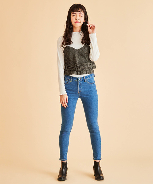 WEGO(ウィゴー)の「WEGO/ベルトマークツイードベアトップ(キャミソール・レディース・グレー系その他/ブラウン系その他・FREE)」の14枚目の写真