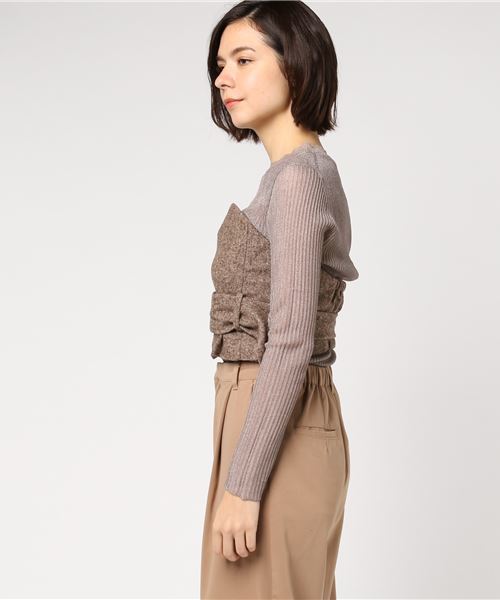 WEGO(ウィゴー)の「WEGO/ベルトマークツイードベアトップ(キャミソール・レディース・グレー系その他/ブラウン系その他・FREE)」の3枚目の写真