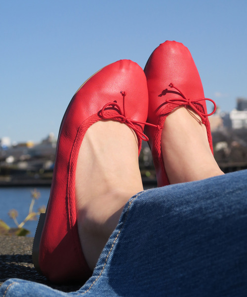 mio notis（ミオノティス）の「甲深ボロネーゼバレエ（バレエシューズ・レディース・レオパード/ピンク/アイボリー/ブラック/レッド・35/36/37/38/39）」の4枚目の写真