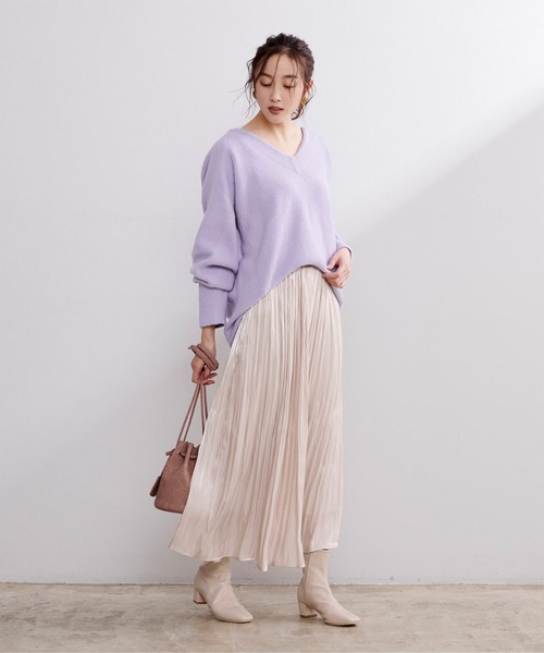 UR'S（ユアーズ）の「Vﾈｯｸｺｸｰﾝﾆｯﾄﾌﾟﾙｵｰﾊﾞｰ（ニット/セーター・レディース・ブラック/ベージュ/パープル/オフホワイト/マスタード/ラベンダー/杢グレー/ピンク系その他・FREE）」の22枚目の写真