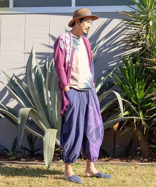 チャイハネ（チャイハネ）の「【チャイハネ】yul トライバル柄フリンジMEN'Sカーディガン（カーディガン/ボレロ・メンズ・ホワイト/ブラック/ブルー/イエロー/カーキ/ライトグレー/ブラック×ブルー/ターコイズブルー/パープル/グリーン系その他/ベージュ/ダークブラック/ダークブルー/ライトカーキ・FREE）」の20枚目の写真