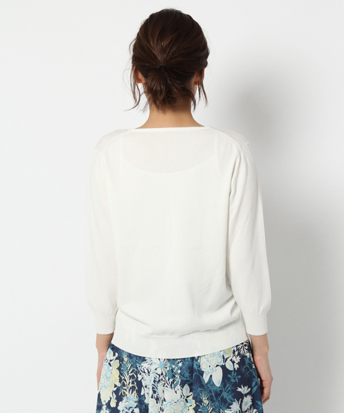 laboratory work（ラボラトリーワーク）の「モダールコットンVネックニットプルオーバー（ニット/セーター・レディース・オフホワイト/杢グレー/グリーン/ピンク・MEDIUM）」の19枚目の写真