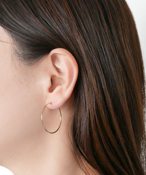 K18イエローゴールドフープピアス（ピアス（両耳用））｜VENDOME