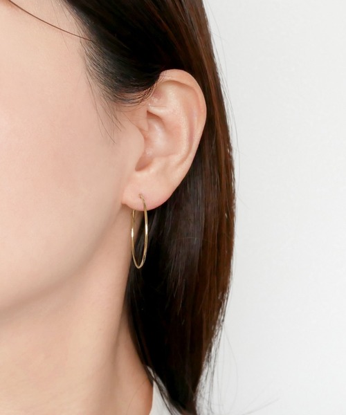 K18イエローゴールドフープピアス（ピアス（両耳用））｜VENDOME