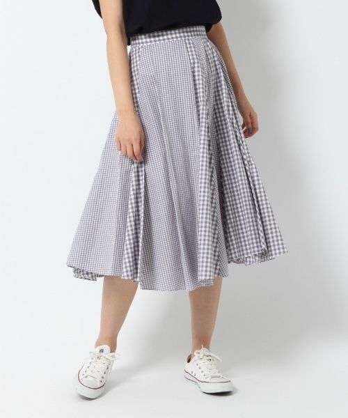 laboratory work（ラボラトリーワーク）の「２柄コンビミディースカート（スカート・レディース・ブラック/グレー/ブルー・MEDIUM）」の3枚目の写真