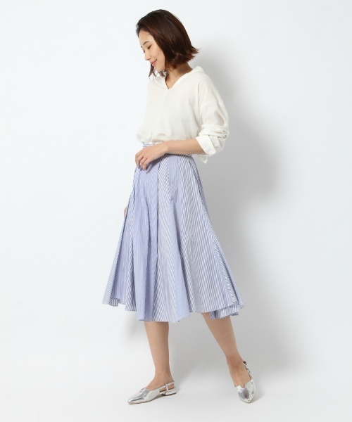 laboratory work（ラボラトリーワーク）の「２柄コンビミディースカート（スカート・レディース・ブラック/グレー/ブルー・MEDIUM）」の10枚目の写真