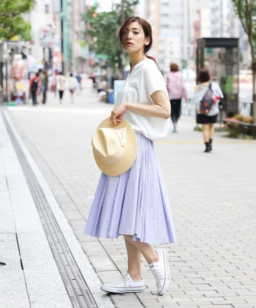 laboratory work（ラボラトリーワーク）の「２柄コンビミディースカート（スカート・レディース・ブラック/グレー/ブルー・MEDIUM）」の14枚目の写真