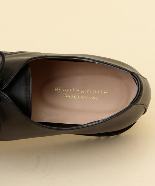 BEAUTY&YOUTH UNITED ARROWS（ビューティーアンドユースユナイテッドアローズ）の「BY∴フェイクレザーレースアップシューズ（その他シューズ・レディース・ブラック/ホワイト・38/37h/36h/36/35h/37）」の4枚目の写真