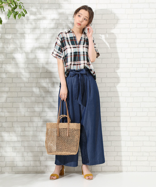 ROPE' PICNIC（ロペピクニック）の「チェックガラスキッパーブラウス（シャツ/ブラウス・レディース・ブラック系その他/グリーン系その他/ブルー系その他/ブルー系その他2・38/40）」の15枚目の写真