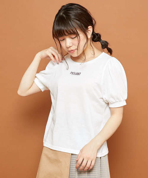 OLIVE des OLIVE（オリーブデオリーブ）の「刺繍 パフT（Tシャツ/カットソー・レディース・ホワイト/ブラック/パープル/ボルドー・FREE）」の2枚目の写真