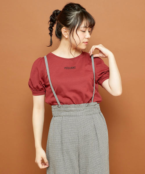 OLIVE des OLIVE（オリーブデオリーブ）の「刺繍 パフT（Tシャツ/カットソー・レディース・ホワイト/ブラック/パープル/ボルドー・FREE）」の4枚目の写真