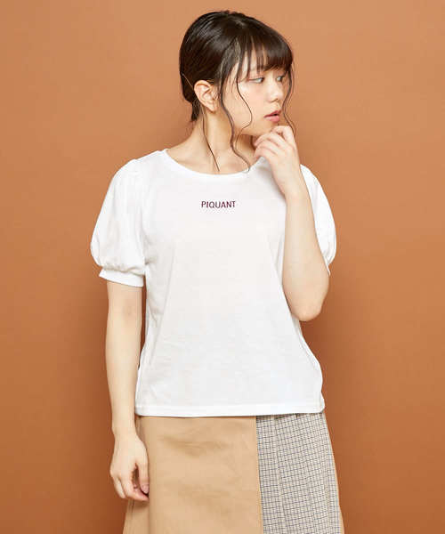 OLIVE des OLIVE（オリーブデオリーブ）の「刺繍 パフT（Tシャツ/カットソー・レディース・ホワイト/ブラック/パープル/ボルドー・FREE）」の17枚目の写真