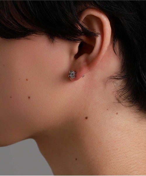 BASIC”コマンダーストーンピアス/シルバー925【LION HEART / ライオン