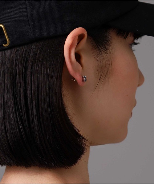 BASIC”コマンダーストーンピアス/シルバー925【LION HEART / ライオン