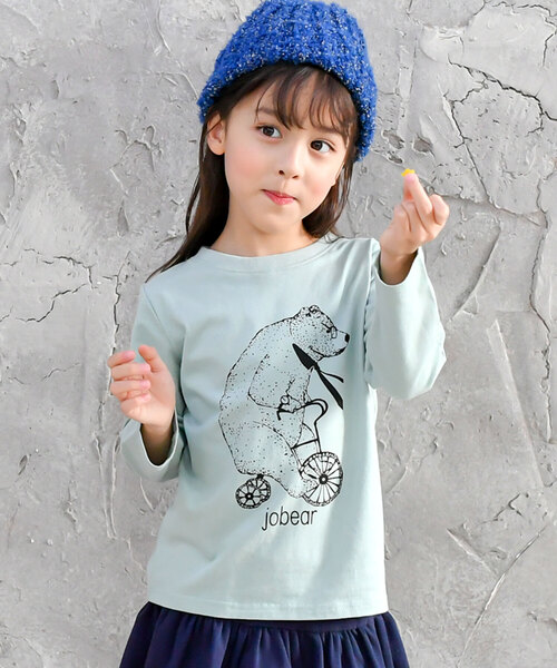 Bee des Bee（ビーデスビー）の「【コットン100％】長袖プリントTシャツ（Tシャツ/カットソー・キッズ・ブラック/ピンク/ミント/ブラック系その他/グレー系その他2/ブラック系その他3/グレー/ブラック系その他2/グリーン系その他/グレー系その他/ブラック系その他4/ホワイト/ブラック系その他5/カーキ/ベビーピンク/ブラック系その他6/ブラック系その他7/モカ/サックスブルー/ブラウン/ネイビー・110cm/100cm/120cm/130cm/140cm/150cm）」の17枚目の写真