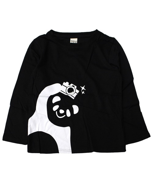 Bee des Bee（ビーデスビー）の「【コットン100％】長袖プリントTシャツ（Tシャツ/カットソー・キッズ・ブラック/ピンク/ミント/ブラック系その他/グレー系その他2/ブラック系その他3/グレー/ブラック系その他2/グリーン系その他/グレー系その他/ブラック系その他4/ホワイト/ブラック系その他5/カーキ/ベビーピンク/ブラック系その他6/ブラック系その他7/モカ/サックスブルー/ブラウン/ネイビー・110cm/100cm/120cm/130cm/140cm/150cm）」の6枚目の写真