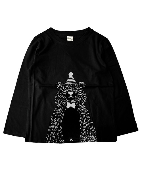 Bee des Bee（ビーデスビー）の「【コットン100％】長袖プリントTシャツ（Tシャツ/カットソー・キッズ・ブラック/ピンク/ミント/ブラック系その他/グレー系その他2/ブラック系その他3/グレー/ブラック系その他2/グリーン系その他/グレー系その他/ブラック系その他4/ホワイト/ブラック系その他5/カーキ/ベビーピンク/ブラック系その他6/ブラック系その他7/モカ/サックスブルー/ブラウン/ネイビー・110cm/100cm/120cm/130cm/140cm/150cm）」の8枚目の写真