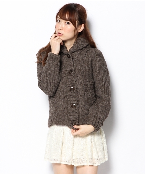 Another Edition（アナザーエディション）の「AE ROVING CABLE CGN（カーディガン/ボレロ・レディース・オフホワイト/ロイヤルブルー/モカ・フリー）」の14枚目の写真