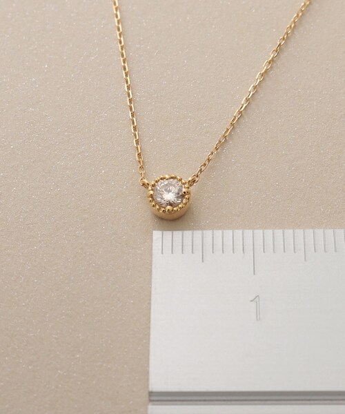 COCOSHNIK ダイヤモンドネックレス K18ダイヤモンド フチミルネックレス（大）（ネックレス