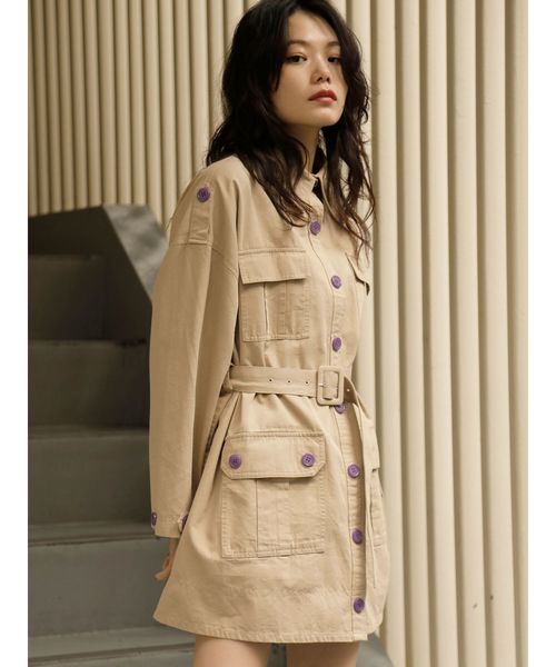 jouetie（ジュエティ）の「ミリタリーミニワンピース（ワンピース・レディース・ブラック/ベージュ/カーキ・MEDIUM）」の20枚目の写真