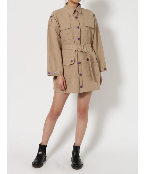 jouetie（ジュエティ）の「ミリタリーミニワンピース（ワンピース・レディース・ブラック/ベージュ/カーキ・MEDIUM）」の22枚目の写真