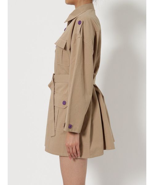 jouetie（ジュエティ）の「ミリタリーミニワンピース（ワンピース・レディース・ブラック/ベージュ/カーキ・MEDIUM）」の5枚目の写真