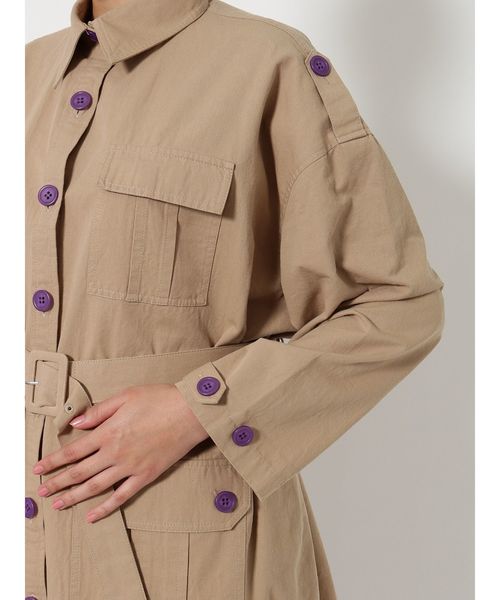 jouetie（ジュエティ）の「ミリタリーミニワンピース（ワンピース・レディース・ブラック/ベージュ/カーキ・MEDIUM）」の8枚目の写真