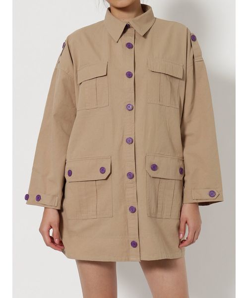 jouetie（ジュエティ）の「ミリタリーミニワンピース（ワンピース・レディース・ブラック/ベージュ/カーキ・MEDIUM）」の10枚目の写真