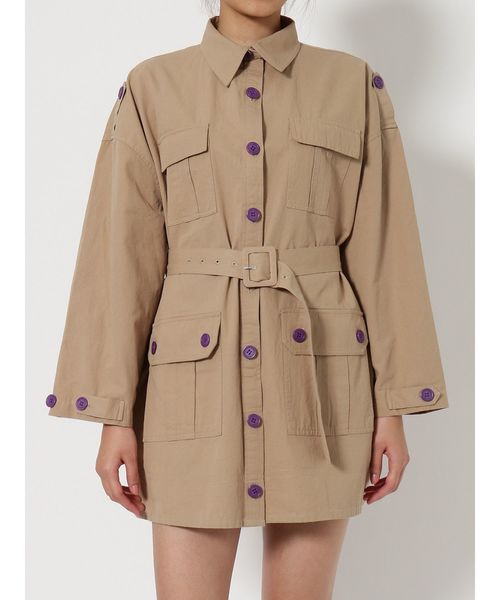 jouetie（ジュエティ）の「ミリタリーミニワンピース（ワンピース・レディース・ブラック/ベージュ/カーキ・MEDIUM）」の14枚目の写真