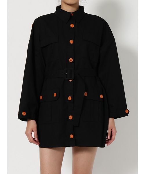 jouetie（ジュエティ）の「ミリタリーミニワンピース（ワンピース・レディース・ブラック/ベージュ/カーキ・MEDIUM）」の15枚目の写真