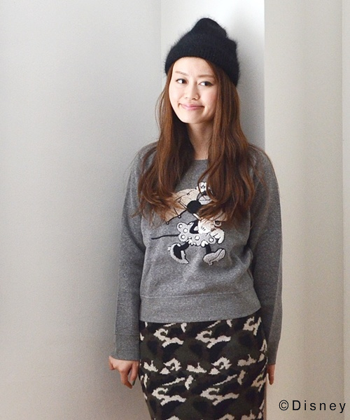 Khaju（カージュ）の「Khaju:ミッキー＆ミニースウェット（スウェット・レディース・オフホワイト/チャコールグレー・ONE SIZE）」の12枚目の写真