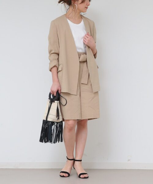 Liesse（リエス）の「バイオリネンストレッチキュロットパンツ（その他パンツ・レディース・ベージュ/ネイビー/カーキ・M/S）」の8枚目の写真