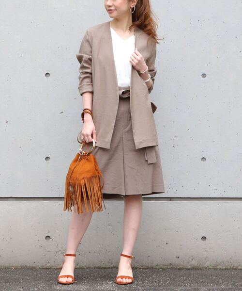 Liesse（リエス）の「バイオリネンストレッチキュロットパンツ（その他パンツ・レディース・ベージュ/ネイビー/カーキ・M/S）」の10枚目の写真