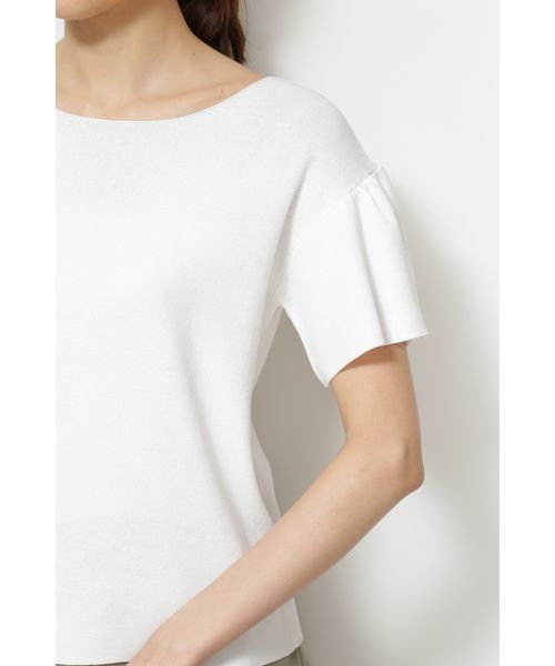 NATURAL BEAUTY BASIC（ナチュラルビューティーベーシック）の「[洗える]フレアスリーブニット（ニット/セーター・レディース・ネイビー/レッド/オフホワイト・MEDIUM）」の10枚目の写真