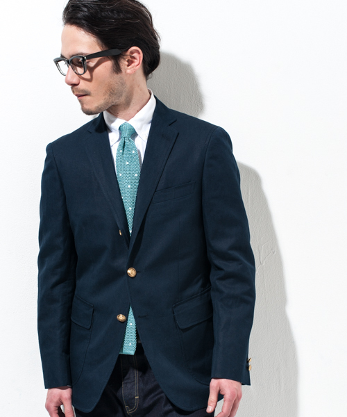 グリーンレーベル テーラードジャケット モヘヤ×シルク混 上質 ネイビー XL green label relaxing(グリーンレーベルリラクシング)の「□C