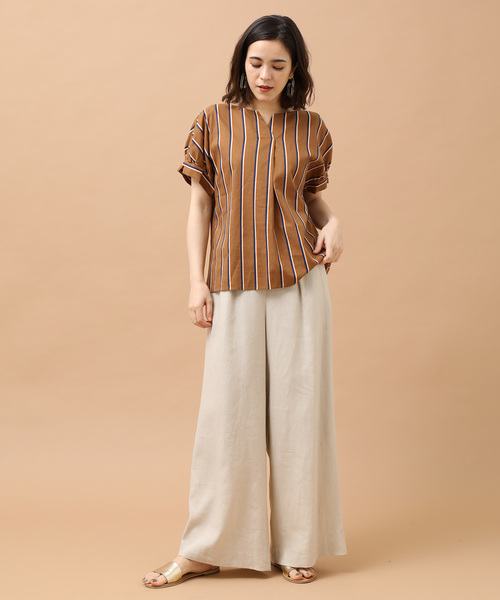 SALON adam et rope'(サロン アダム エ ロペ)の「RE/LIワイドパンツ(その他パンツ・レディース・ダークブラウン/ベージュ/ブルー・S/M)」の12枚目の写真