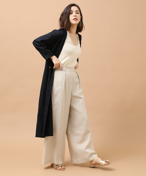 SALON adam et rope'(サロン アダム エ ロペ)の「RE/LIワイドパンツ(その他パンツ・レディース・ダークブラウン/ベージュ/ブルー・S/M)」の15枚目の写真