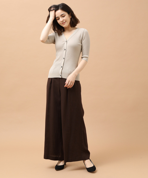SALON adam et rope'(サロン アダム エ ロペ)の「RE/LIワイドパンツ(その他パンツ・レディース・ダークブラウン/ベージュ/ブルー・S/M)」の16枚目の写真