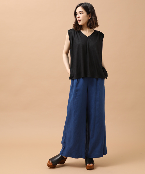 SALON adam et rope'(サロン アダム エ ロペ)の「RE/LIワイドパンツ(その他パンツ・レディース・ダークブラウン/ベージュ/ブルー・S/M)」の17枚目の写真