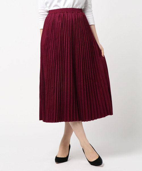 STYLEBLOCK（スタイルブロック）の「ラメポンチミモレ丈プリーツスカート（スカート・レディース・ブラック/カーキ/ベージュ/マスタード/ボルドー・M）」の5枚目の写真