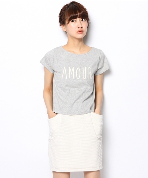 Chico（チコ）の「AMOUR刺繍T（Tシャツ/カットソー・レディース・ホワイト/ネイビー/グレー・FREE）」の12枚目の写真