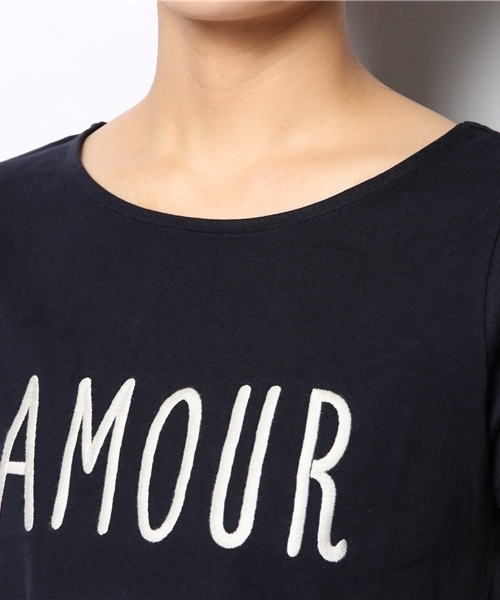 Chico（チコ）の「AMOUR刺繍T（Tシャツ/カットソー・レディース・ホワイト/ネイビー/グレー・FREE）」の9枚目の写真