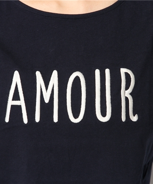Chico（チコ）の「AMOUR刺繍T（Tシャツ/カットソー・レディース・ホワイト/ネイビー/グレー・FREE）」の4枚目の写真