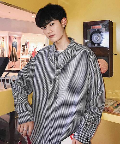 MGV（エムジーヴィー）の「【MGV】シジラチェックオーバーサイズボウタイつきデザインシャツ（シャツ/ブラウス・メンズ・ブラック/ベージュ・MEDIUM/LARGE/X-LARGE）」の19枚目の写真