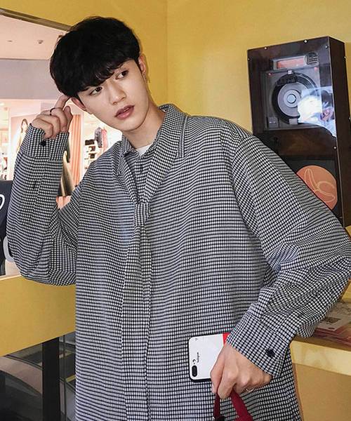 MGV（エムジーヴィー）の「【MGV】シジラチェックオーバーサイズボウタイつきデザインシャツ（シャツ/ブラウス・メンズ・ブラック/ベージュ・MEDIUM/LARGE/X-LARGE）」の21枚目の写真