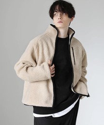 シープボアスタンドネックジップジャケット オーバーサイズ アウター
