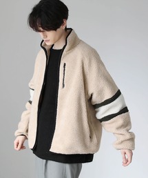 シープボアスタンドネックジップジャケット オーバーサイズ アウター
